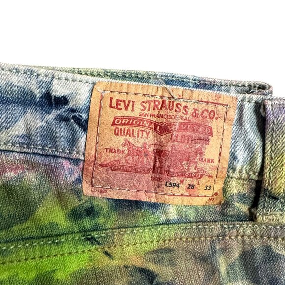 Levis 594 Tie Dye Straight Leg Jeans Funky Festival Indie Artsy Dopamine 28x33 - Picture 8 of 16